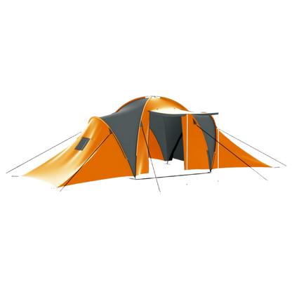 vidaXL Camping Tent 9 Persons Fabric Gray and Orange - Spacious and Easy to Set Up, Goodies N Stuff