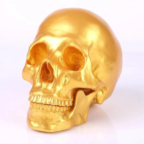 Golden Skull Sculpture