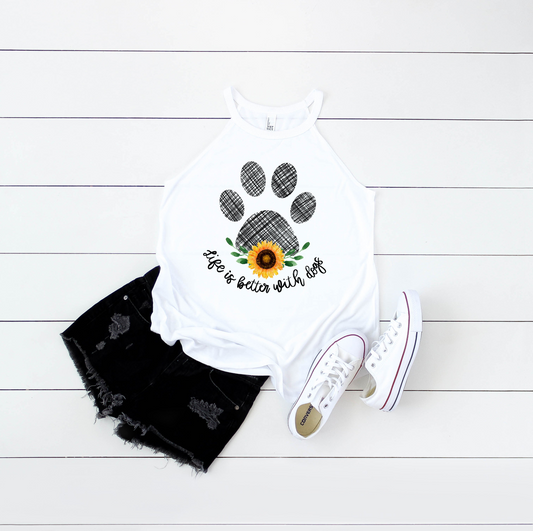 Life is better with Dogs Sunflower Tank, Goodies N Stuff