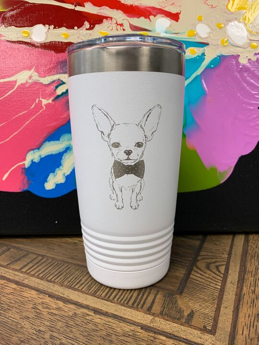 Take This Adorable Chihuahua With A Bow Tie Tumbler Home! - Cute and Durable Drinkware, Goodies N Stuff