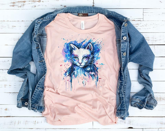 Watercolor Cat Lover T-Shirt, Goodies N Stuff