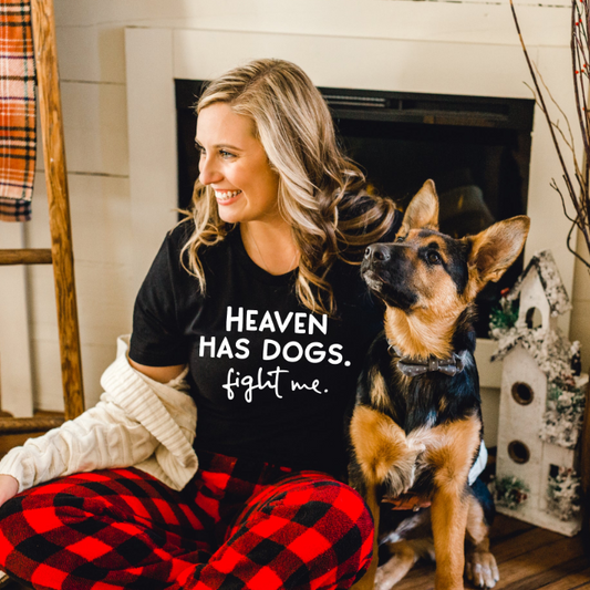 Heaven Has Dogs Tee Shirt - Soft and Vibrant Ink - Great Conversation Starter, Goodies N Stuff