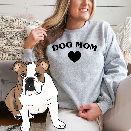 Dog Mom Heart Fleece - Cozy Sweatshirt for Dog Lovers, Goodies N Stuff
