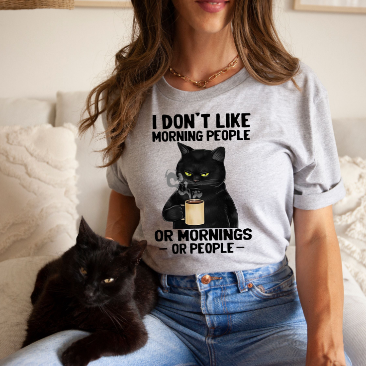 Cat Mornings or People Tee, Goodies N Stuff