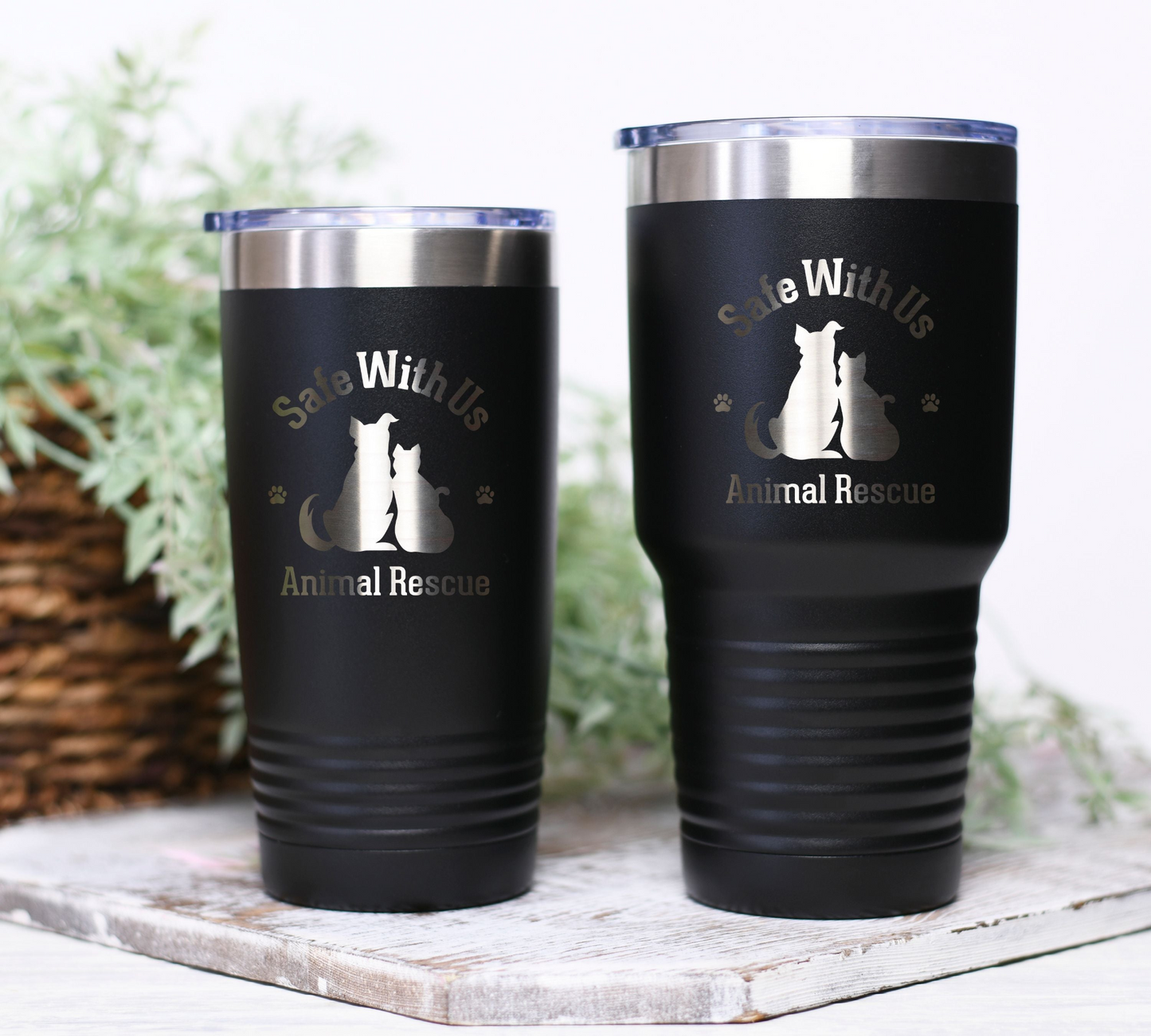 Safe With Us Animal Rescue Logo Tumbler, Goodies N Stuff