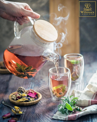 4 Piece Thermo Glass Asian Tea Entertaining Set For 2 - Wilmax, Goodies N Stuff