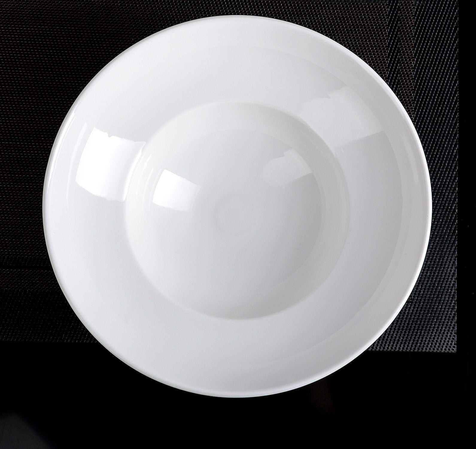 White Deep Salad or Soup Plate 9.75" inch | 16 Fl Oz | - Fine Porcelain, Dishwasher & Microwave Safe, Goodies N Stuff