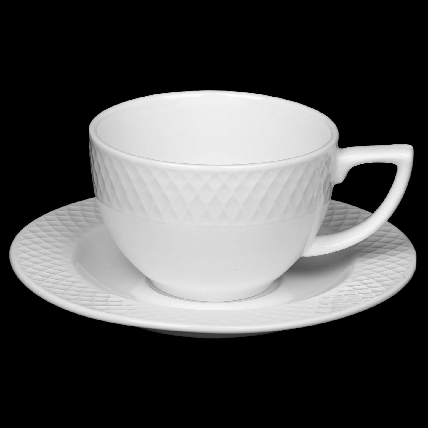 White 6 Oz Cappuccino Cup & 5.5" inch Saucer Set Of 6 - Perfect for Everyday Use, Goodies N Stuff