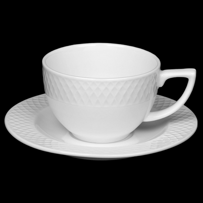 White 6 Oz Cappuccino Cup & 5.5" inch Saucer Set Of 6 - Perfect for Everyday Use, Goodies N Stuff