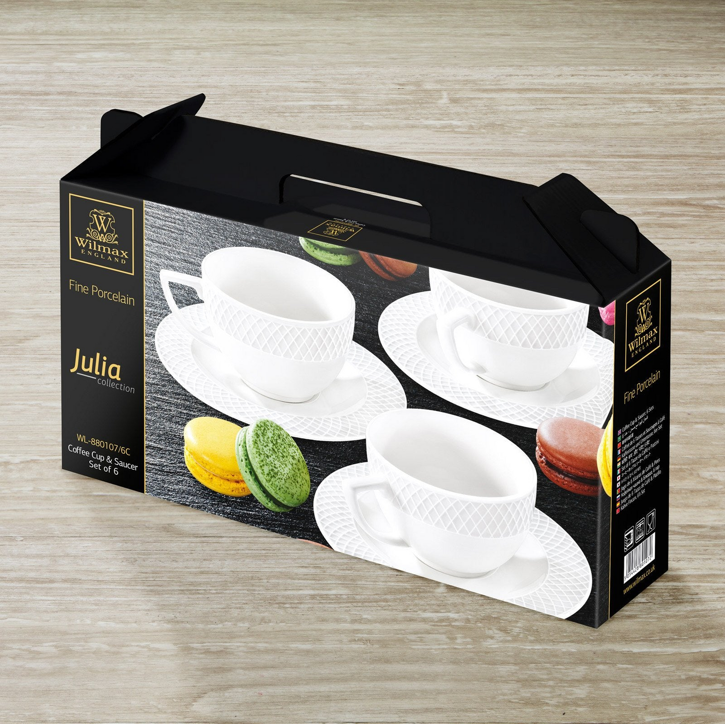 White 3 Oz | 90 Ml Coffee Cup & Saucer Set Of 6 In Gift Box, Goodies N Stuff