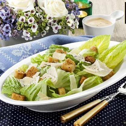 White Ceaser Salad Bowl 11" inch X 7.5 | 27.5 X 18.5 Cm - Perfect for Soup, Cereal, Salad, and Pasta, Goodies N Stuff