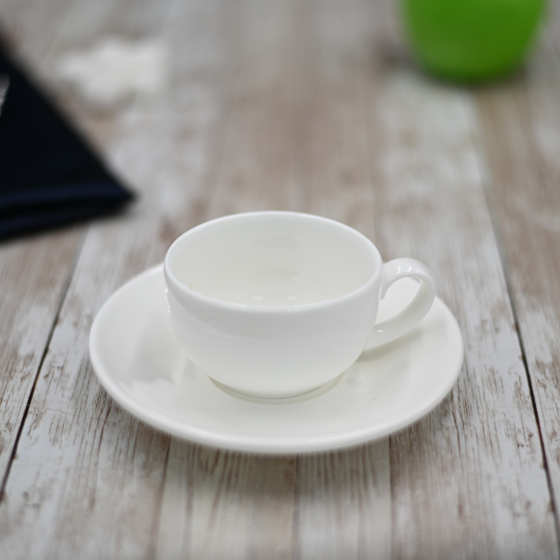 White 3 Oz | 100 Ml Coffee Cup & Saucer - Microwave & Dishwasher Safe, Goodies N Stuff