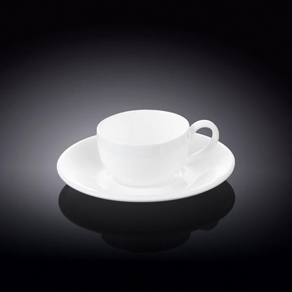 White 3 Oz | 100 Ml Coffee Cup & Saucer - Microwave & Dishwasher Safe, Goodies N Stuff