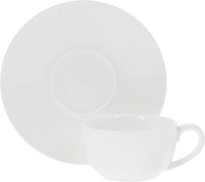 White 3 Oz | 100 Ml Coffee Cup & Saucer - Microwave & Dishwasher Safe, Goodies N Stuff