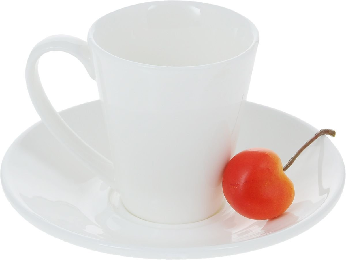 White 4 Oz | 110 Ml Coffee Cup & Saucer - Microwave & Dishwasher Safe, Goodies N Stuff