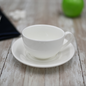 White 8 Oz | 250 Ml Tea Cup & Saucer - Microwave/Dishwasher Safe, Goodies N Stuff