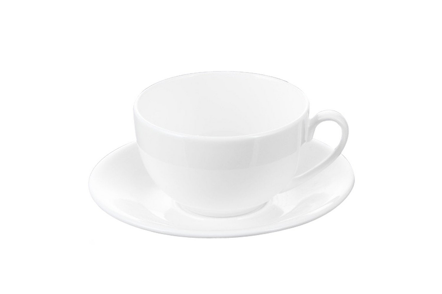 White 8 Oz | 250 Ml Tea Cup & Saucer - Microwave/Dishwasher Safe, Goodies N Stuff