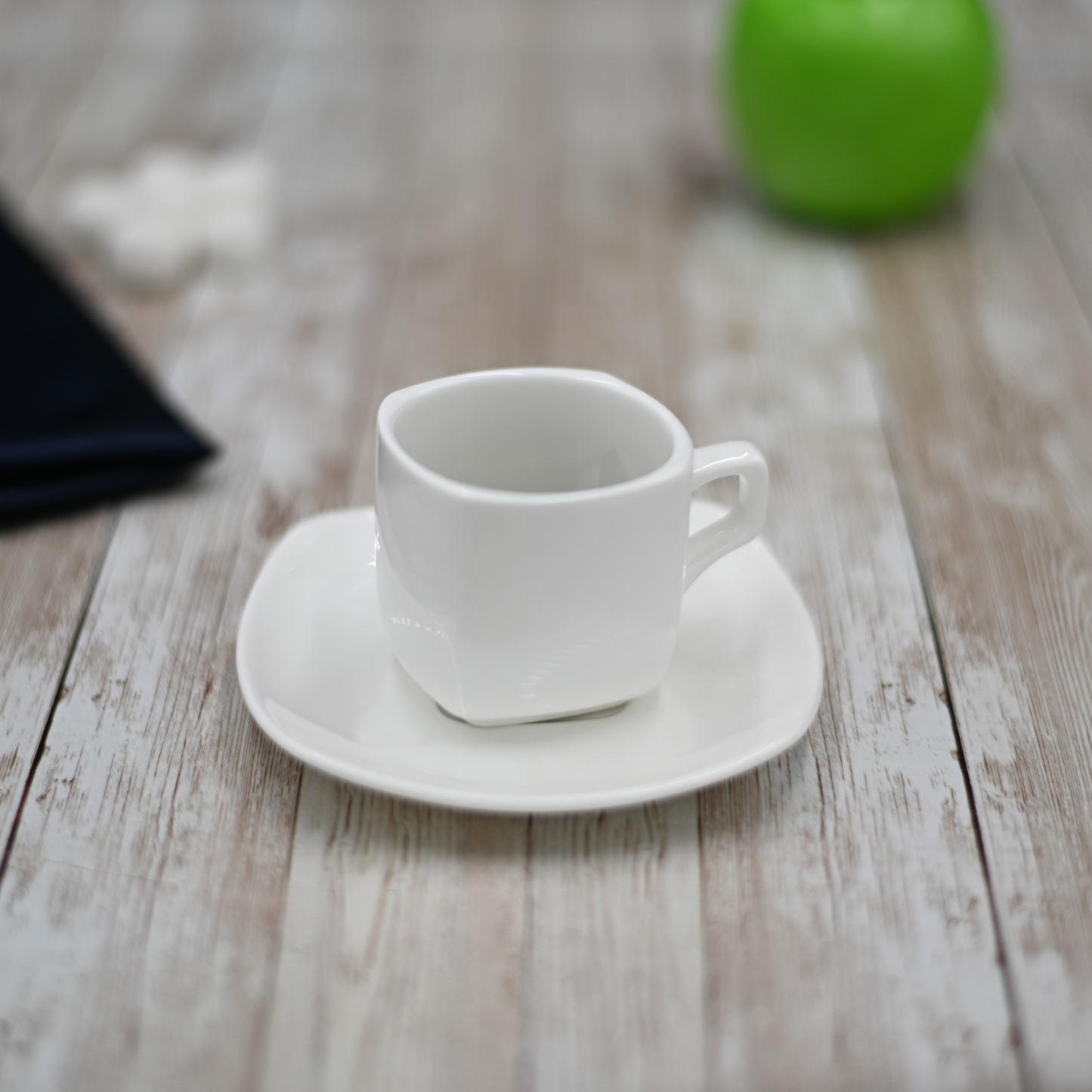 White 3 Oz | 90 Ml Coffee Cup & Saucer - Microwave & Dishwasher Safe, Goodies N Stuff