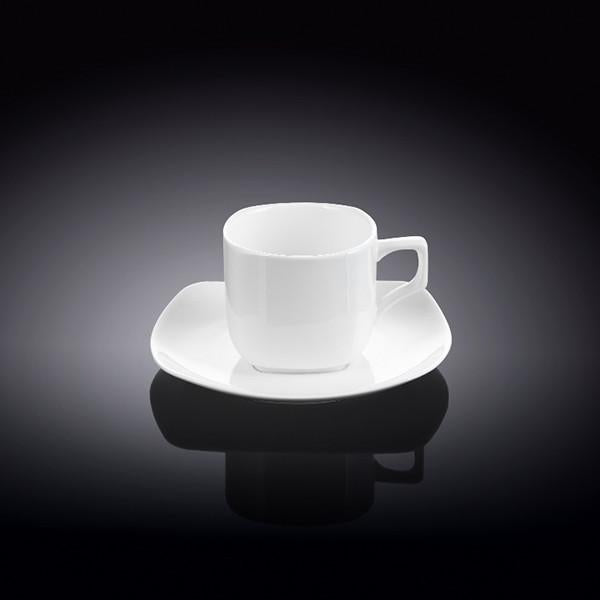 White 3 Oz | 90 Ml Coffee Cup & Saucer - Microwave & Dishwasher Safe, Goodies N Stuff
