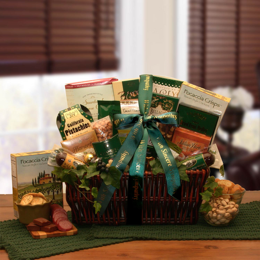 With Our Sincerest Sympathy Gift Basket - sympathy gift baskets - sympathy baskets - condolences gift basket for loss, Goodies N Stuff