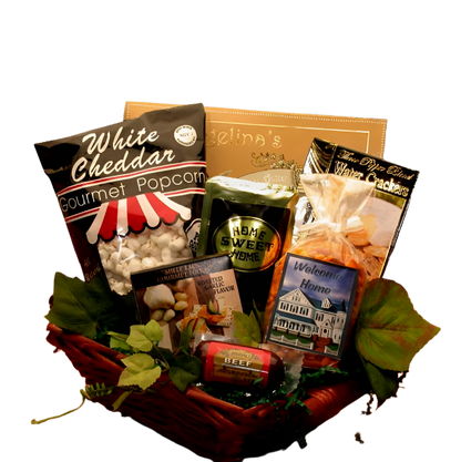 Welcome To Your New Home Gift Basket - housewarming gift baskets - welcome basket, Goodies N Stuff