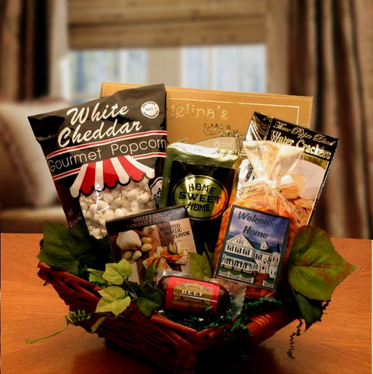 Welcome To Your New Home Gift Basket - housewarming gift baskets - welcome basket, Goodies N Stuff