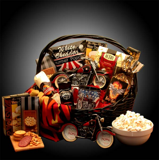 He's A Motorcycle Man Gift Basket - gift for a man, Goodies N Stuff