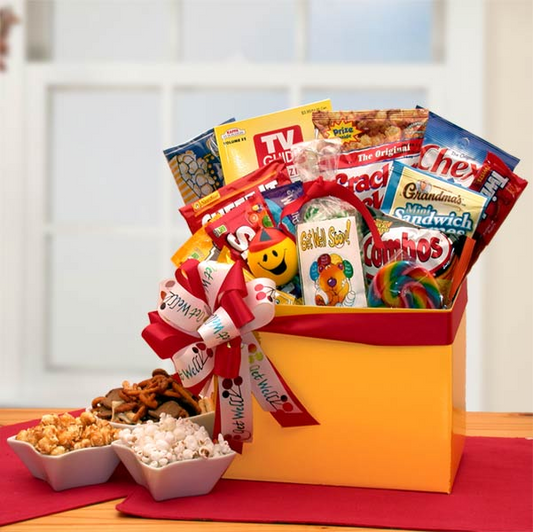 Get Well Wishes Gift Box - get well soon basket - get well soon gifts for women-get well soon gifts for men, Goodies N Stuff