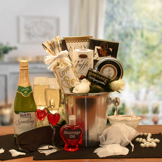 Deluxe Romantic Evening For Two Gift Basket - Wedding Gift Basket - honeymoon gift set, Goodies N Stuff