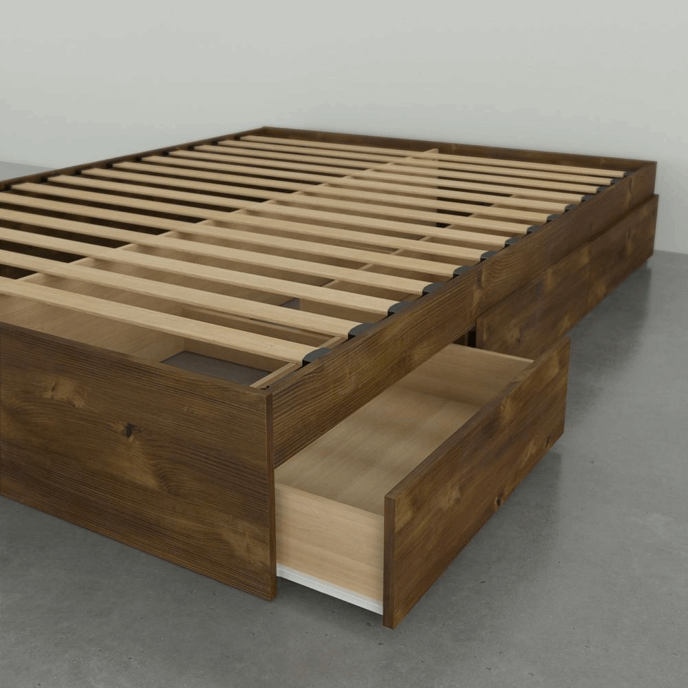 3-Drawer Storage Bed Frame, Full|Truffle, Goodies N Stuff