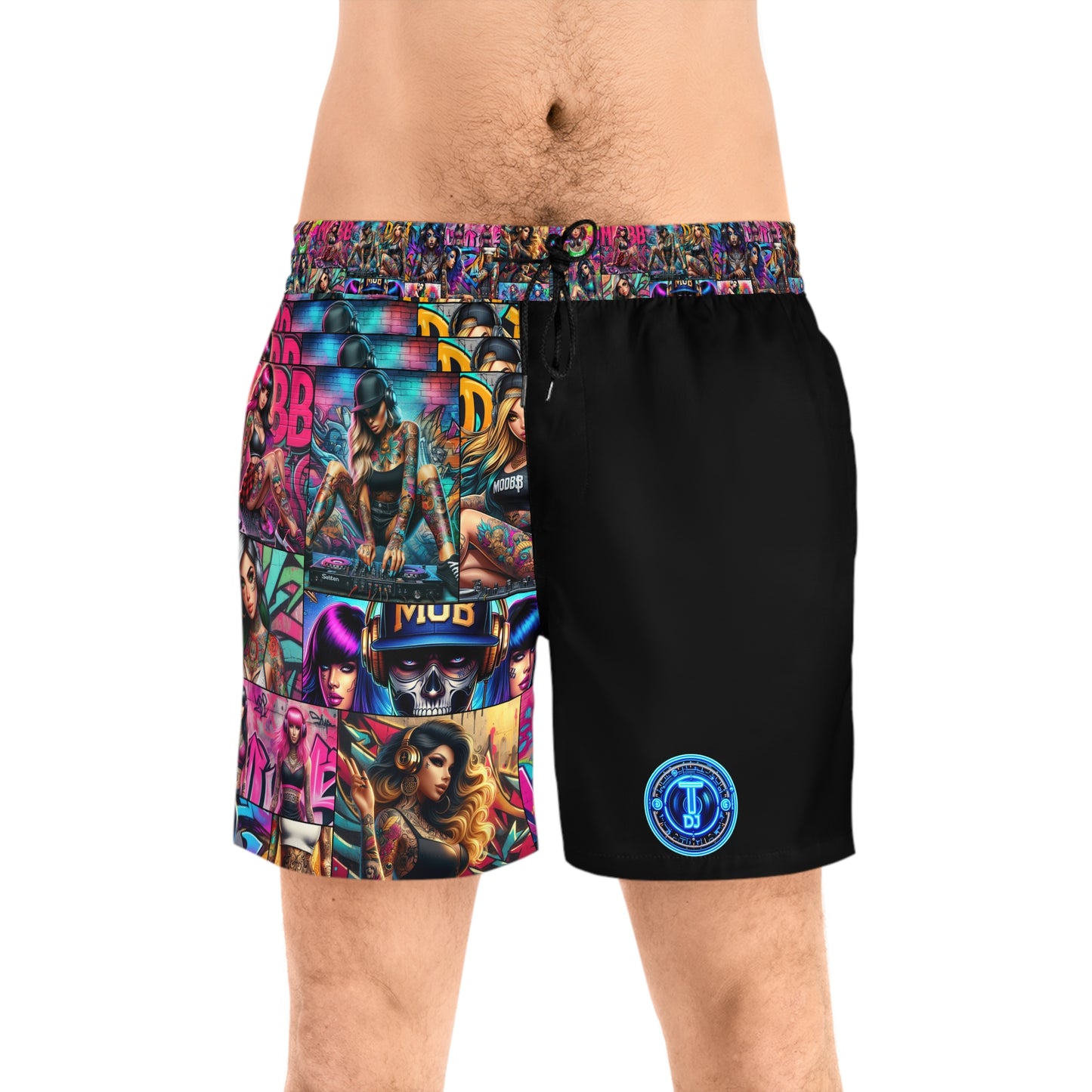 MDBTDJ#MLS1 Men's Mid-Length Swim Shorts Tattooed Dj's Limited Edition Swim Wear