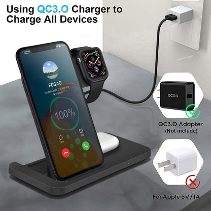 3in1 Wireless Fast Charger Dock Station, Goodies N Stuff