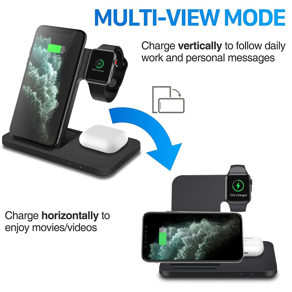 3in1 Wireless Fast Charger Dock Station, Goodies N Stuff